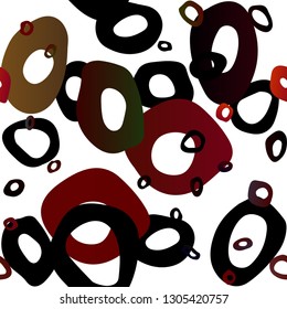 Dark Red, Yellow vector seamless template with spots. Blurred decorative design in abstract style with bubbles. Pattern for design of fabric, wallpapers.
