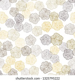 Dark Red, Yellow vector seamless abstract backdrop with flowers. Brand new colored illustration with flowers. Template for business cards, websites.
