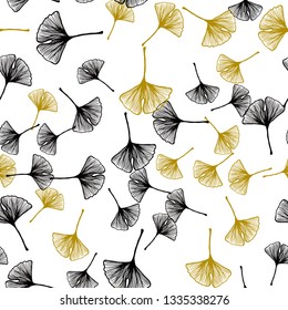 Dark Red, Yellow vector seamless doodle backdrop with leaves. An elegant bright illustration with leaves in Natural style. Design for textile, fabric, wallpapers.
