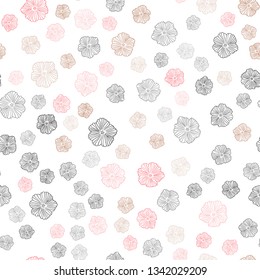 Dark Red, Yellow vector seamless elegant pattern with flowers. Creative illustration in blurred style with flowers. Texture for window blinds, curtains.