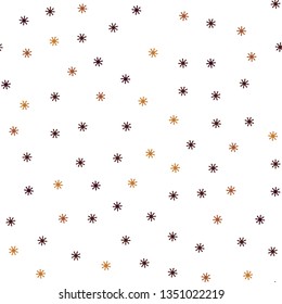 Dark Red, Yellow vector seamless texture with colored snowflakes. Colorful decorative design in xmas style with snow. Pattern for design of fabric, wallpapers.