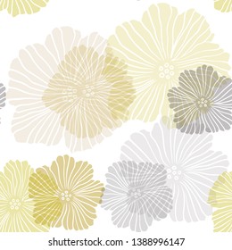Dark Red, Yellow vector seamless abstract backdrop with flowers. Colorful illustration in doodle style with flowers. Texture for window blinds, curtains.