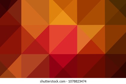 Dark Red, Yellow vector shining triangular backdrop. Creative geometric illustration in Origami style with gradient. Brand-new design for your business.