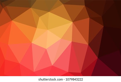 Dark Red, Yellow vector shining triangular backdrop. Colorful illustration in polygonal style with gradient. That new template can be used for your brand book.
