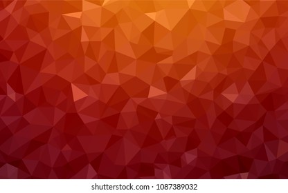 Dark Red, Yellow vector shining triangular cover. Glitter abstract illustration with an elegant triangles. Best triangular design for your business.