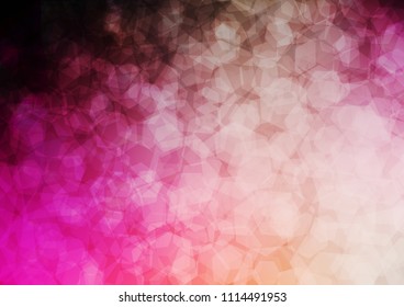 Dark Red, Yellow vector shining hexagonal pattern. Geometric illustration in Origami style with gradient.  A completely new template for your business design.