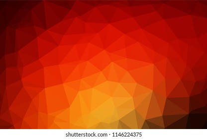 Dark Red, Yellow vector shining hexagonal pattern. Brand new colored illustration in blurry style with gradient. Triangular pattern for your business design.