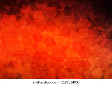 Dark Red, Yellow vector shining hexagonal template. Geometric illustration in Origami style with gradient.  A completely new design for your business.