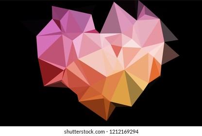Dark Red, Yellow vector shining hexagonal pattern. Colorful illustration in abstract style with gradient. The textured pattern can be used for background.