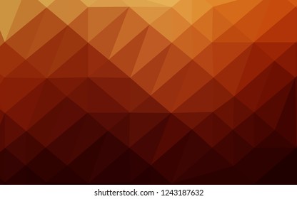 Dark Red, Yellow vector shining triangular pattern. Creative illustration in halftone style with gradient. Brand new design for your business.