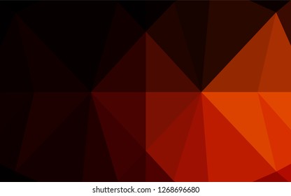 Dark Red, Yellow vector shining hexagonal template. Creative geometric illustration in Origami style with gradient. The polygonal design can be used for your web site.