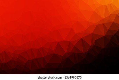 Dark Red, Yellow vector shining triangular template. A sample with polygonal shapes. Polygonal design for your web site.