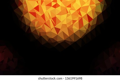 Dark Red, Yellow vector shining triangular background. Colorful illustration in abstract style with gradient. Polygonal design for your web site.