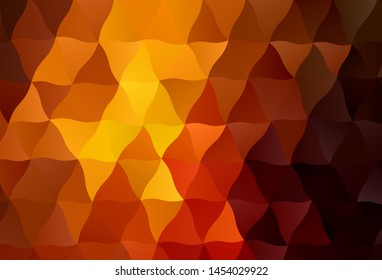 Dark Red, Yellow vector shining triangular layout. Triangular geometric sample with gradient.  Pattern for a brand book's backdrop.