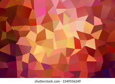 Dark Red, Yellow vector shining triangular background. Glitter abstract illustration with an elegant triangles. Triangular pattern for your design.