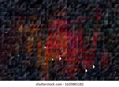 Dark Red, Yellow vector shining triangular background. Triangular geometric sample with gradient.  Textured pattern for your backgrounds.