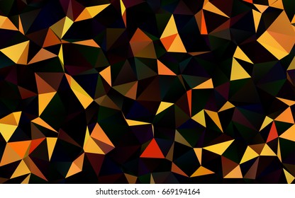 Dark Red, Yellow vector shining triangular template. Triangular geometric sample with gradient.  A completely new design for your business.