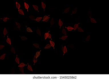 Dark Red, Yellow vector sketch template. Sketchy doodles with colorful gradient leaves. Doodle design for your web site.