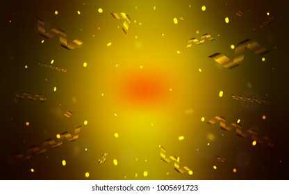 Dark Red, Yellow vector template with carnival confetti. Glitter abstract illustration with colorful confetti, ribbons. The pattern can be used for birthday gifts, congratulations.