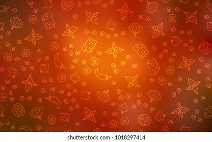 Dark Red, Yellow vector template with organic meal. Decorative shining illustration with food on abstract template. Pattern for ads of breakfast, lunch, dinner.