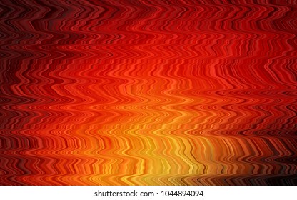 Dark Red, Yellow vector template with bubble shapes. Glitter abstract illustration with wry lines. Textured wave pattern for backgrounds.