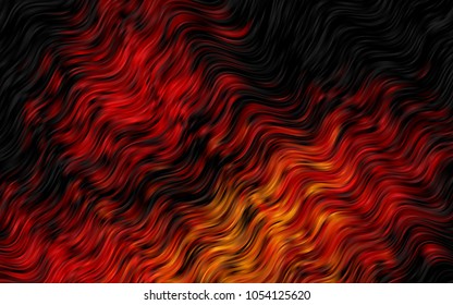 Dark Red, Yellow vector template with bent ribbons. Colorful abstract illustration with gradient lines. Brand-new design for your ads, poster, banner.