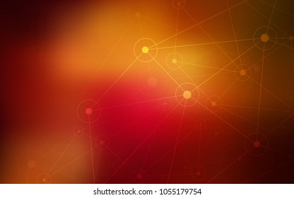 Dark Red, Yellow vector template with circles, triangles. Illustration with set of colorful abstract circles and lines. New design for ad, poster, banner of your website.