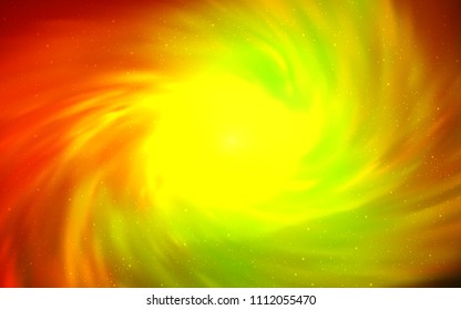 Dark Red, Yellow vector template with space stars. Space stars on blurred abstract background with gradient. Pattern for futuristic ad, booklets.