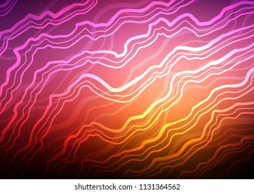 Dark Red, Yellow vector template with lava shapes. Glitter abstract illustration with wry lines. Brand new design for your ads, poster, banner.