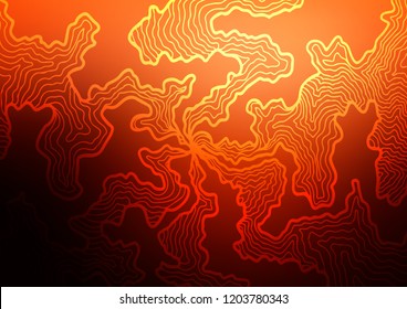 Dark Red, Yellow vector template with abstract lines. Shining illustration, which consist of blurred lines, circles. The elegant pattern for brand book.