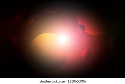 Dark Red, Yellow vector template with circles. Beautiful colored illustration with blurred circles in nature style. Pattern can be used as texture of wallpapers.