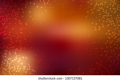 Dark Red, Yellow vector template with space stars. Space stars on blurred abstract background with gradient. Pattern for astronomy websites.