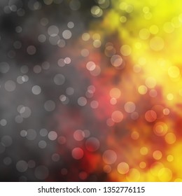 Dark Red, Yellow vector template with circles. Glitter abstract illustration with colorful drops. Design for posters, banners.