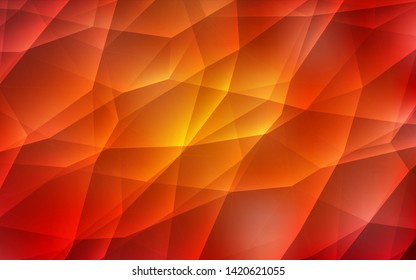 Dark Red, Yellow vector template with crystals, triangles. Illustration with set of colorful triangles. Pattern for websites.