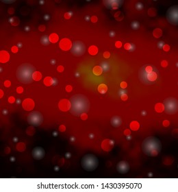Dark Red, Yellow vector template with circles, stars. Colorful disks, stars on simple gradient background. Design for your commercials.