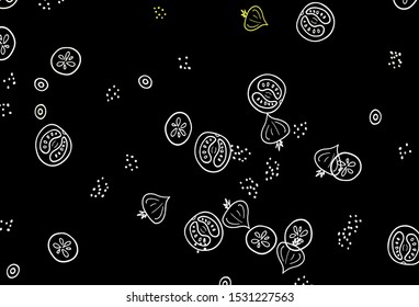 Dark Red, Yellow vector template with organic meal. Glitter abstract sketch with gourmet food. Doodle design for your business advert of cafes.