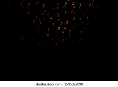 Dark Red, Yellow vector template with musical symbols. Abstract illustration with colorful symbols of melody. Pattern for websites of musitians.