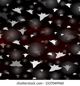 Dark Red, Yellow vector template with circles, stars. Abstract illustration with colorful shapes of circles, stars. Pattern for design of fabric, wallpapers.