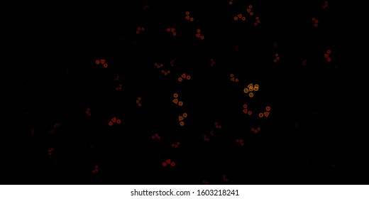 Dark Red, Yellow vector template with esoteric signs. Illustration with magical signs of spiritual power. Best design halloween events.