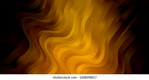 Dark Red, Yellow vector template with curves. Abstract illustration with gradient bows. Design for your business promotion.
