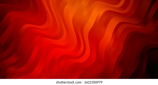Dark Red, Yellow vector template with curved lines. Colorful illustration in abstract style with bent lines. Pattern for websites, landing pages.