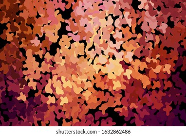 Dark Red, Yellow vector template with chaotic shapes. Colorful chaotic forms with gradient in modern style. Elegant design for wallpapers.