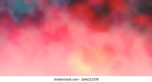Dark Red, Yellow vector template with sky, clouds. Gradient illustration with colorful sky, clouds. Pattern for your booklets, leaflets.