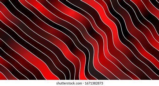Dark Red, Yellow vector template with lines. Colorful abstract illustration with gradient curves. Pattern for websites, landing pages.