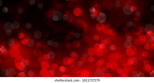 Rojo oscuro, plantilla de vector amarillo con círculos. Ilustración colorida con puntos de degradado en estilo natural. Patrón para anuncios comerciales.