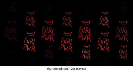 Dark Red, Yellow vector template with businesswoman signs. Colorful illustration with gradient feminism shapes. Best design to show the power of women.