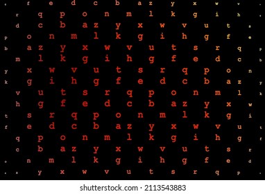 Dark red, yellow vector template with isolated letters. Shining colorful illustration with isolated letters. Smart design for your business advert of university.