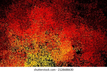 Rojo oscuro, plantilla de vector amarillo con estrellas del cielo. Ilustración de colores brillantes con estrellas. Diseño inteligente para su anuncio comercial.
