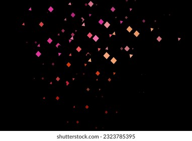 Dark red, yellow vector template with crystals, circles, squares. Abstract gradient illustration with circles, triangles, cubes. Pattern can be used for websites.