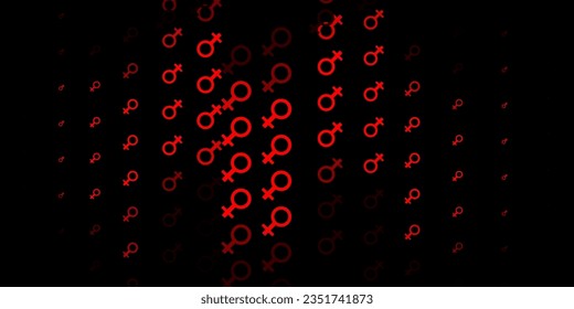 Dark Red, Yellow vector template with businesswoman signs. Simple design in abstract style with women’s rights activism. Design for International Women’s Day.